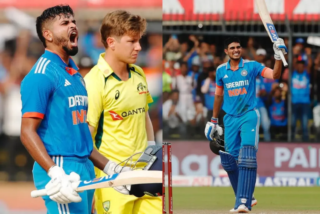 India vs Australia 2nd ODI Highlights, Shreyas Iyer and Shubman Gill celebrating after scoring century against Australia