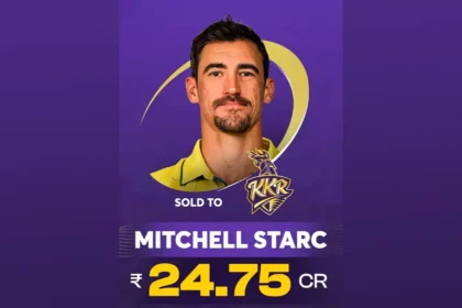 Mitchell Starc Surpasses Pat Cummins, Secures Top Bid of Rs 24.75 Crore from KKR